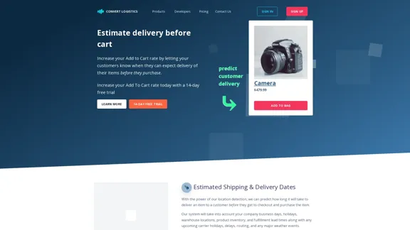 Convert Logistics - 推定eコマース配送/履行到着日および推定商品配送日