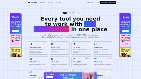 URL to Any - オールインワンURL変換ツール