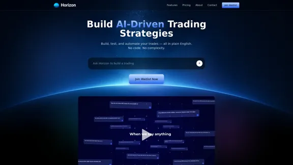 Horizon - Créez des stratégies de trading avec l'IA