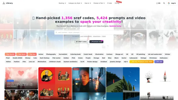 Midjourney AI Aufforderungen - Entdecken Sie eine Bibliothek einzigartiger SREF-Codes und Stilreferenzen.