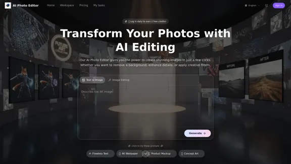 免费 AI Photo Editor - 轻松的在线图像编辑与 AI