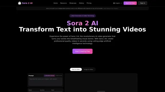 Sora2AI - 無料の高度なAI動画生成器