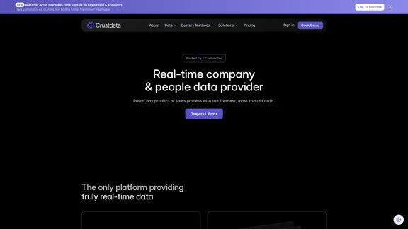 Crustdata - Courtier de données B2B en temps réel via API ou flux de données