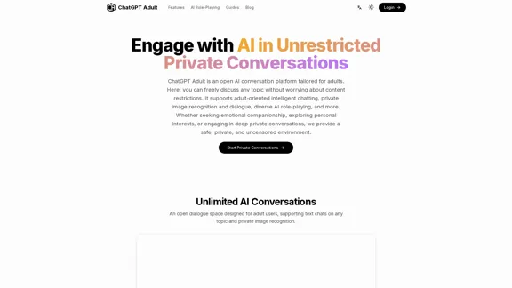 ChatGPT Adult - Open AI conversation platform for grown-ups