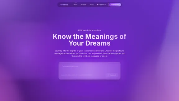 AskNova Dream Interpretation - Immerse Yourself in Your Dreams, Free, No Registration Required
