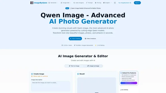 Qwen Image - 先進的 AI 照片生成器