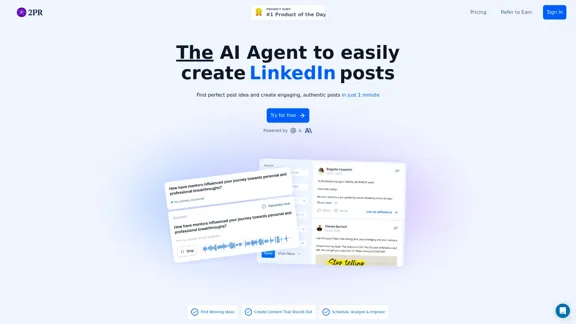 2pr - AI LinkedIn Post Generator