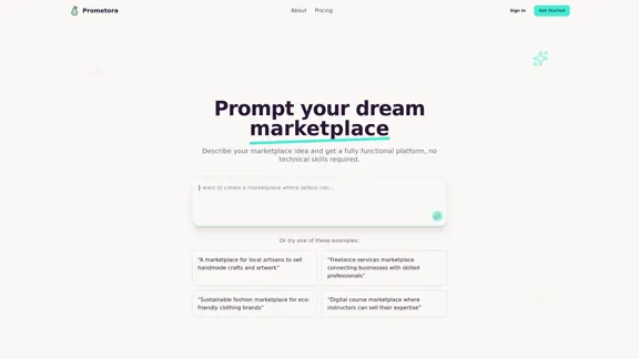 Prometora - AI-Powered prompt-to-marketplace Platform