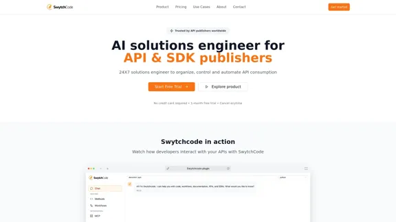 Swytchcode - AI solutions engineer for API and SDK publishers