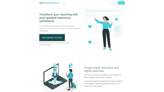TopWorksheets - Бесплатный конструктор интерактивных рабочих листов и онлайн-упражнений