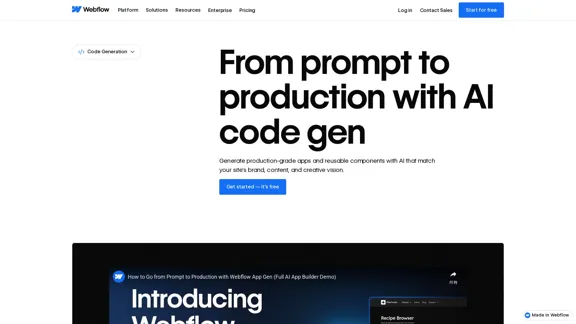 Webflow - Code generation powered by AI