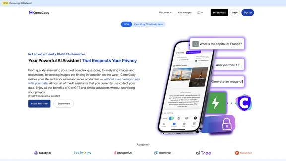 The privacy-friendly ChatGPT alternative - The best ChatGPT alternative with a built-in search engine that values your privacy.
