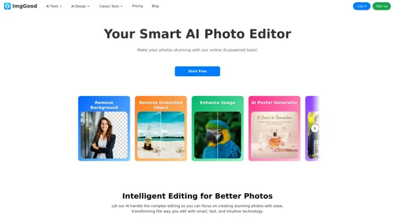 ImgGood - Бесплатный онлайн редактор фотографий с ИИ
