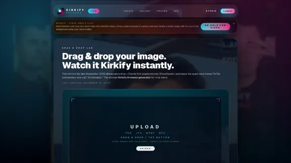 Kirkify Meme Generator - Faites glisser et déposez des mèmes néon en quelques secondes