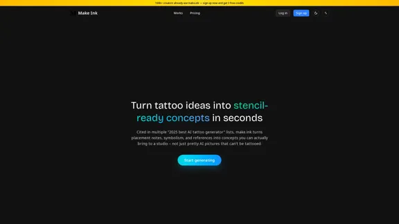make.ink - AI Tattoo Generator for Artists and Studios