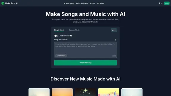 Make Song AI - Criador de Música AI Gratuito