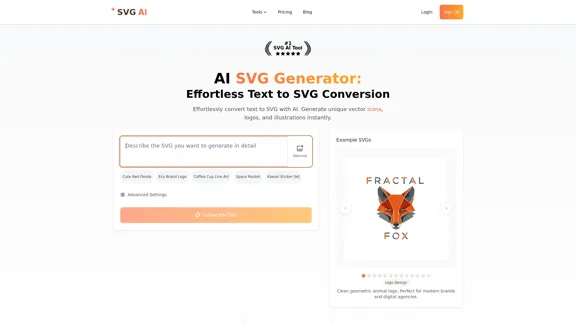 AI SVG Generator - Créez des SVG instantanément avec l'IA