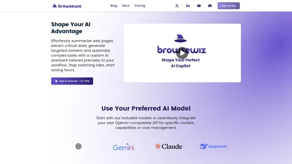 BrowseWiz - Extensión de Chrome de Chat AI, Asistente AI y Agente AI