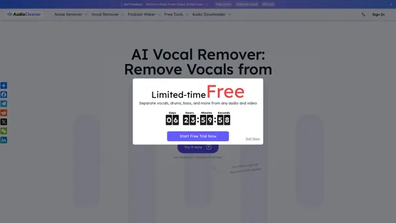 AI Vocal Remover 在線免費 - 讓您輕鬆去除人聲
