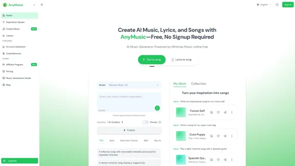 AnyMusic - Create AI Music Online for Free