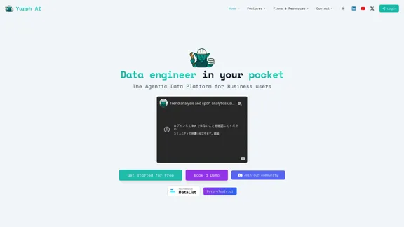 Yorph AI - Ferramentas de Dados de IA para Visualizar Dados e Transformar Fluxos de Trabalho