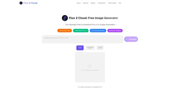 Flux 2 Cloud - Générateur d'images AI Flux 2 gratuit et illimité