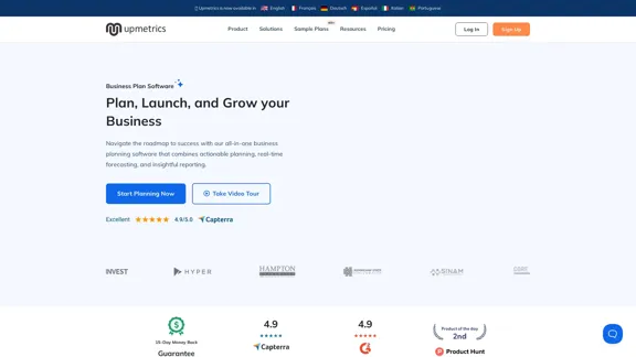 Upmetrics AI - Business Plan Software with Automated Financials