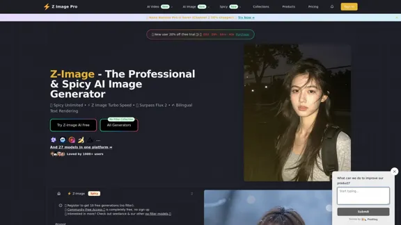 Z-Image AI - Generador de imágenes en línea gratuito, profesional, picante y rápido.