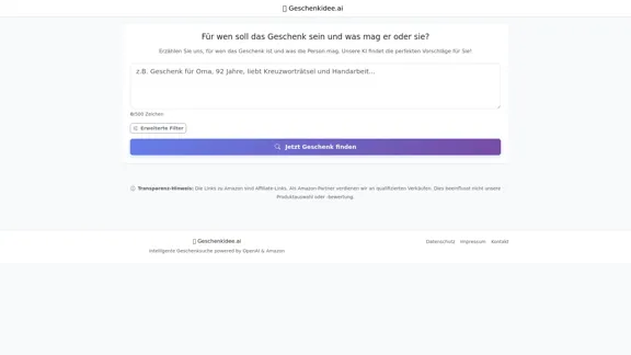 Geschenkidee.ai - 智能礼物搜索