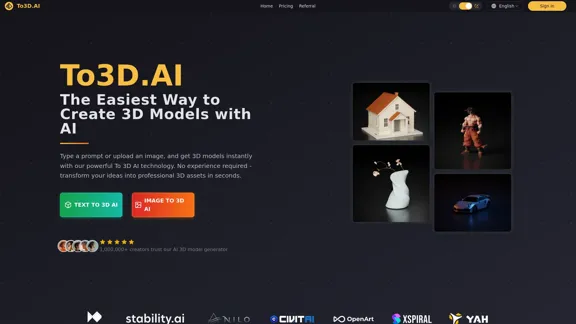 To 3D AI - Instant AI 3D Model Generator from Text and Images