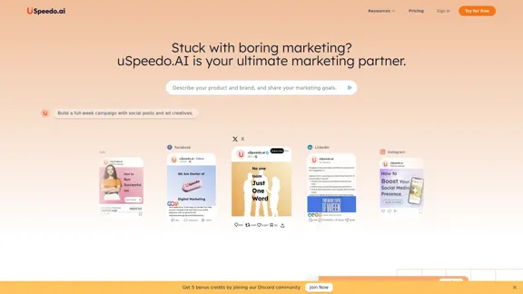 uSpeedo AI - Creativos de marketing impulsados por IA
