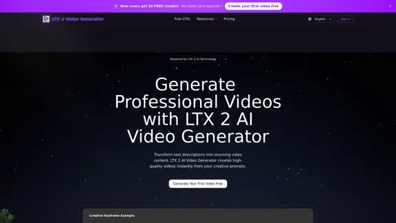 LTX 2 AI 影片生成器 - 在線免費創建驚豔影片