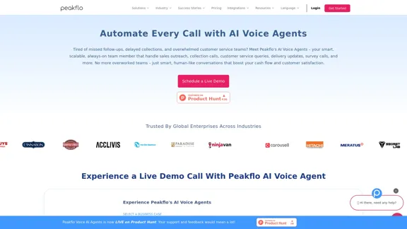 Peakflo - 使用 AI 語音代理自動化每一通電話