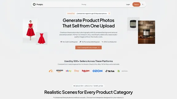 PosiPic - AI Product Image Generator and Photography Platform