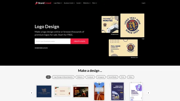 BrandCrowd - Create logos, business cards, social media designs, and more quickly.