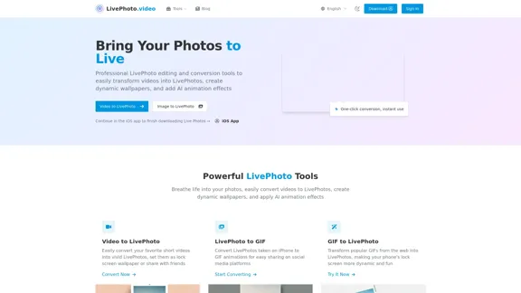 LivePhoto.video - Transform Videos into LivePhotos & Generate Dynamic Images