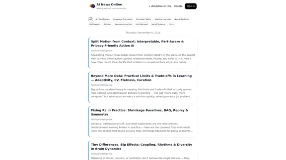 AI News Online - Daily Updates on AI Research