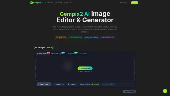 Gempix2 - Editor y generador de imágenes AI gratuito con Nano Banana 2