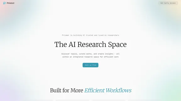 Prismer - 効率的な科学探求のための統合研究スペース