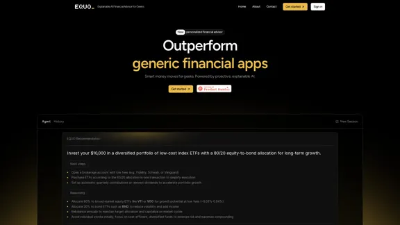 EQUO - Ihr persönlicher Finanzassistent, der von KI unterstützt wird.