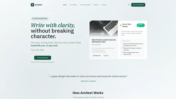 Arcitext - AI-Supported Writing