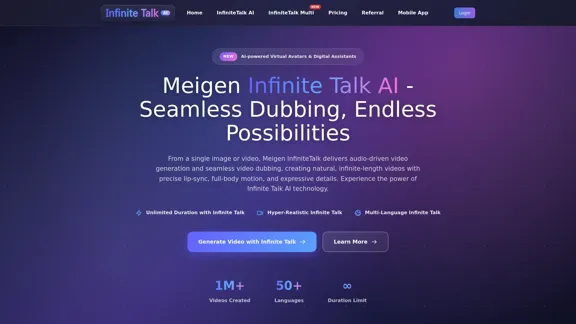 Infinite Talk AI - Générateur de synchronisation labiale basé sur l'audio