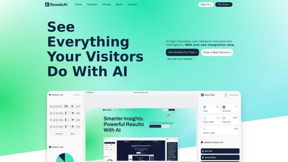 RowebAI - 人工智慧驅動的網站熱圖與會話錄製