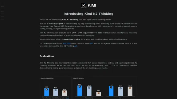 Kimi K2 Thinking - Moonshot 最佳的開源思維模型