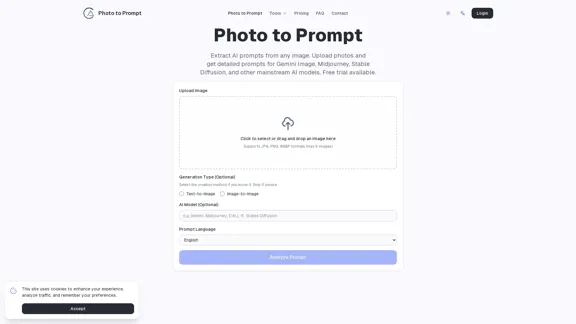 Photo to Prompt - KI-Foto-zu-Aufforderung-Generator