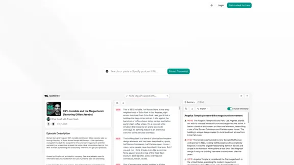 SpotScribe - Extrae transcripciones de podcasts de Spotify al instante.