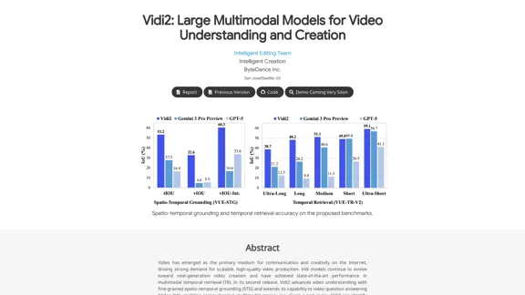 Vidi2 - Grands modèles multimodaux pour la compréhension et la création de vidéos