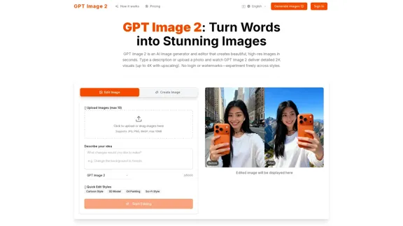 GPT Image 2 - 将文字转化为惊艳的图像