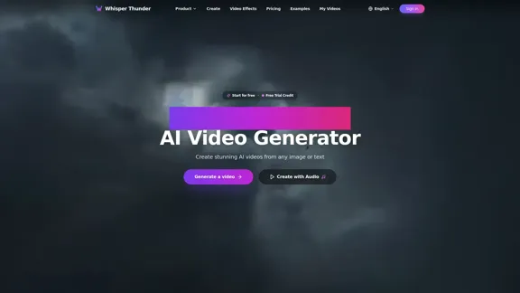 Whisper Thunder - 最新的免費快速 AI 影片生成器