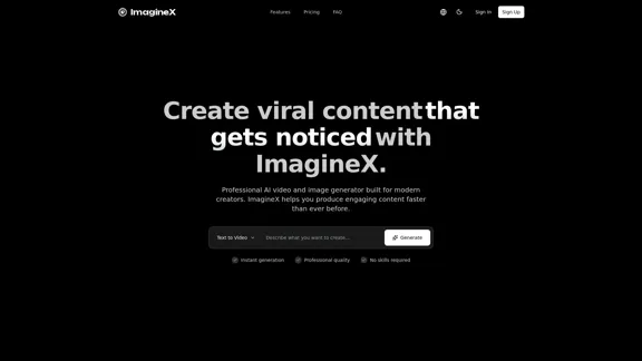 ImagineX Video - AI Visual Creator | Professional Media Maker